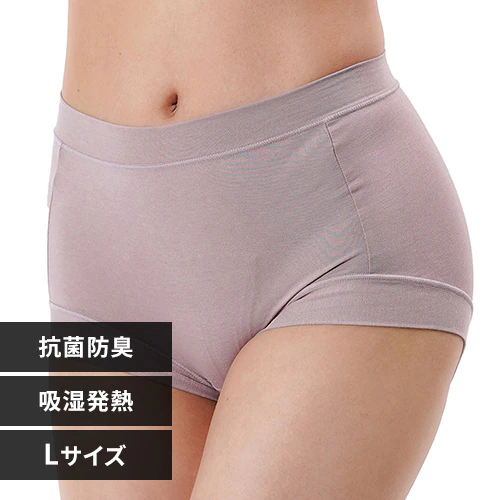 Fukuske 満足 美温活 よもぎ蒸し心地 ショーツ 無地 1分丈 吸湿発熱 37-4704G350 L キャメル【代引き不可】_0