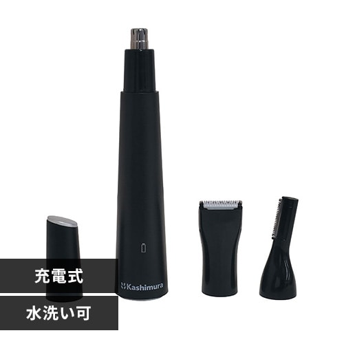 Kashimura 3in1エチケットトリマー Type-C 充電式 ブラック TD-36 【プラザセレクト】
