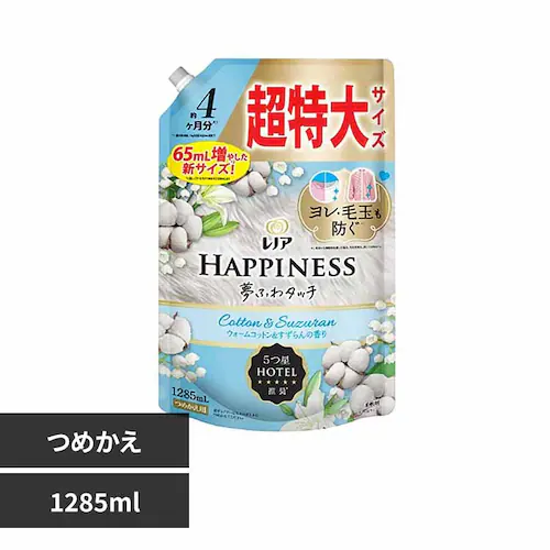 P&G レノアハピネス 夢ふわタッチ 詰替え特大 ウォームコットン&すずらん 1285ml_0