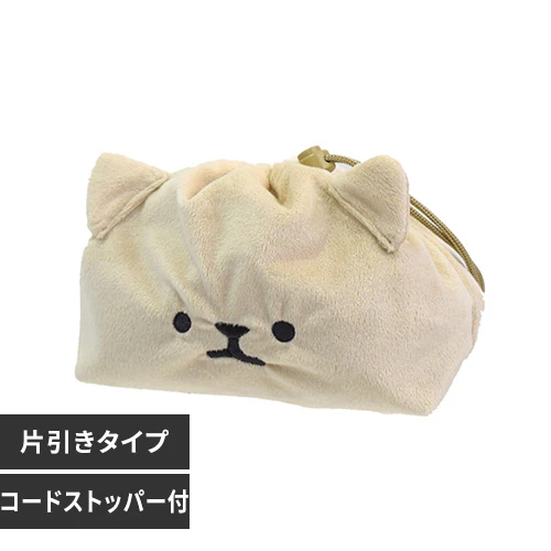 サブヒロモリ ムームー フェイス巾着 390500 ベージュ/みるくねこ【プラザセレクト】【代引き不可】_0