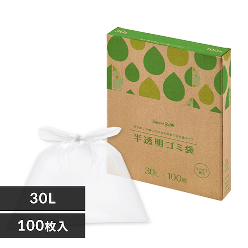 半透明ごみ袋30L 100枚 0.012mm 【プラザセレクト】_0