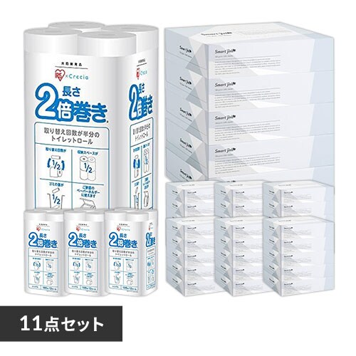 【紙製品まとめ買い】【11点セット】トイレットペーパー×4 ティッシュペーパー×7_0