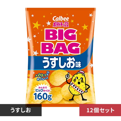 カルビー 【12袋】ビッグバッグポテトチップスうすしお味 160g うすしお【プラザセレクト】