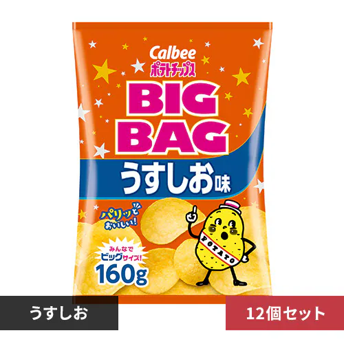カルビー 【12袋】ビッグバッグポテトチップスうすしお味 160g うすしお_0