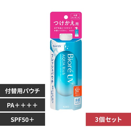【3個セット】日焼け止め ビオレUV アクアリッチ フレッシュパウチ つけかえ用 ウォータリーエッセンス 花王 _0