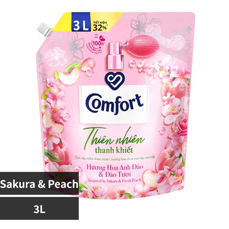 EXPORTERS VIETNAM Comfort Mild Nature Sakura•Fresh Peach Fragrance Fabric Conditioner 3L Sakura•FreshPeachyƒvƒ‰ƒUƒZƒŒƒNƒgz
