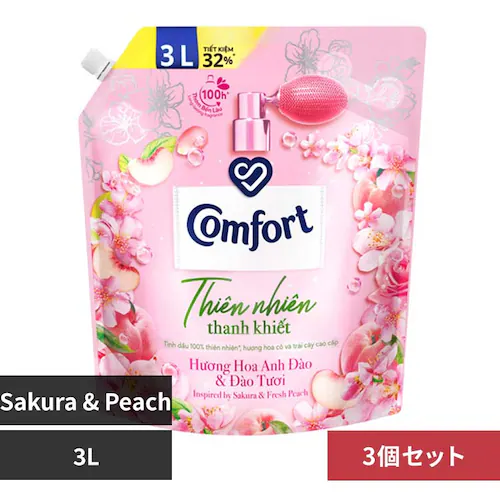 【3個セット】 コンフォートマイルドネイチャー サクラ&フレッシュピーチの香り ファブリックコンディショナー 3L サクラ&フレッシュピーチ【プラザセレクト】_0