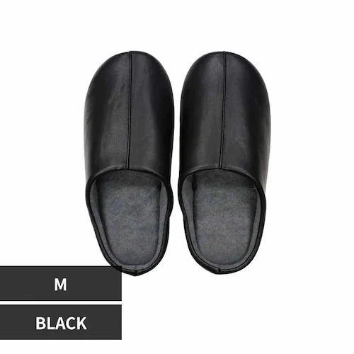 朝倉商会 レザー調 チャールススリッパ NWT-00700 BLACK【プラザセレクト】_0