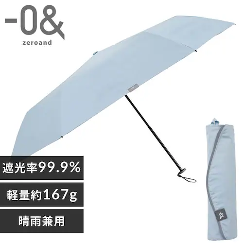 折りたたみ傘 晴雨兼用 日傘 軽量 ミニ50 -0& 52324 レイクブルー【プラザセレクト】_0