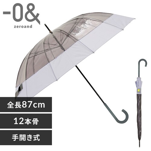 傘 雨傘 クリアアンブレラ 12本骨 小川 52338 パープル_0