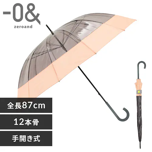 小川 12本骨 クリアアンブレラ 傘 雨傘 12本骨バイカラー 雨傘長 52338 【プラザセレクト】_0