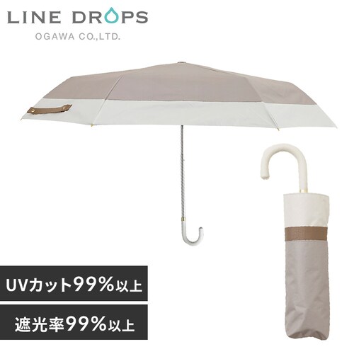 折りたたみ傘 傘 日傘 晴雨兼用 バイカラー ミニ50 小川 57408 グレージュ×ホワイト【プラザセレクト】_0