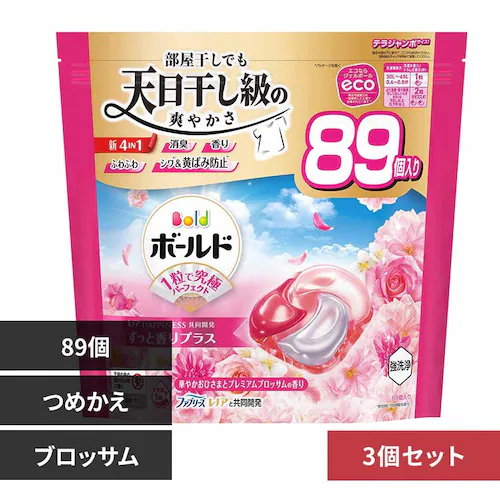 P&G 【3個セット】ボールドジェルボール4D華やかプレミアムブロッサムの香り つめかえテラジャンボサイズ プレミアムブロッサム【プラザセレクト】_0