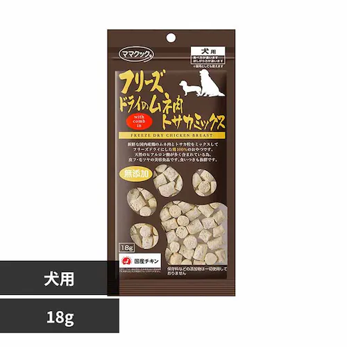 ママクック フリーズドライのムネ肉 トサカミックス 犬用 18g_0