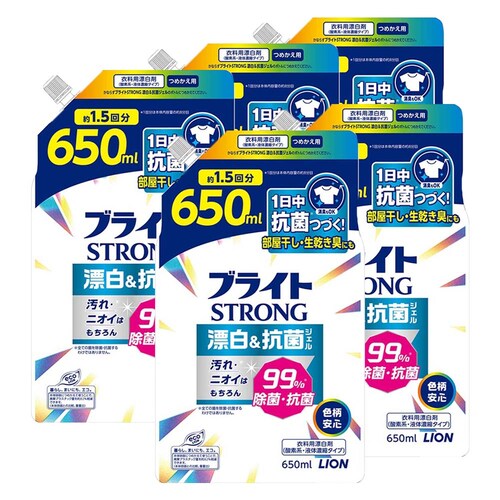 ライオン 【5個セット】ブライトSTRONG 漂白&抗菌ジェル つめかえ用 5個セット_0
