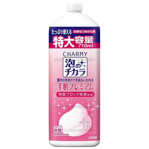 ≪イチオシ≫ライオン 【6個セット】CHARMY(チャーミー)泡のチカラ 手肌プレミアム つめかえ用大型サイズ 6個セット_0