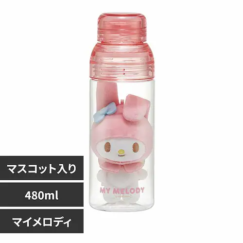 スケーター マスコット入りプラボトル 水筒 480ml ボールチェーン マスコット ぬいぐるみ PSPR5MC マイメロディ【プラザセレクト】_0