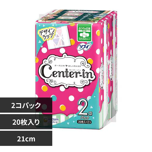 ユニ・チャーム センターイン ふわふわタイプ 羽つき20枚×2_0