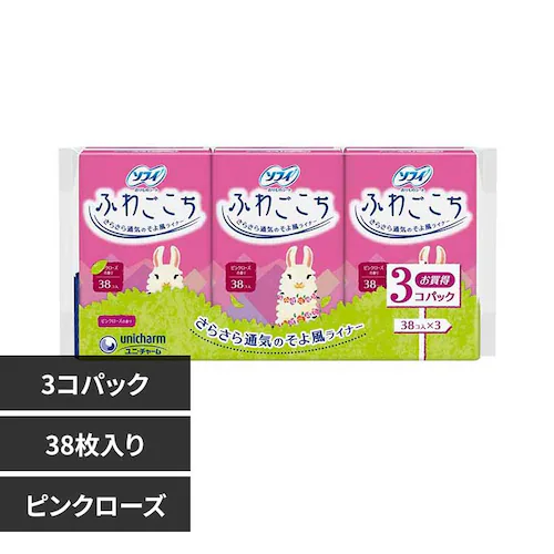 ユニ・チャーム ソフィ ふわごこち 38枚×3 ピンクローズ_0
