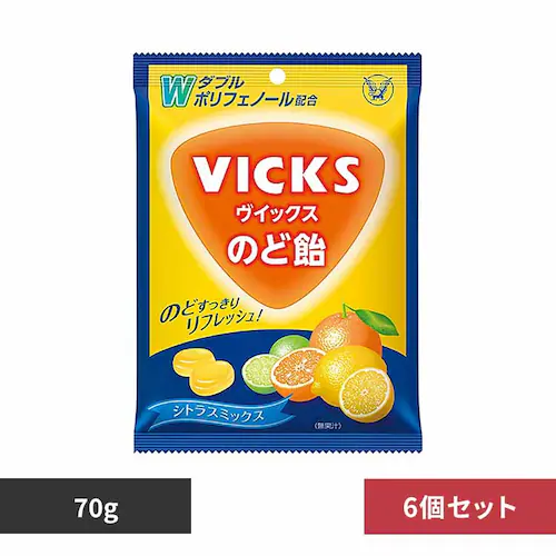 大正製薬 【6個】ヴイックスのど飴 シトラスミックス(個包装) 【プラザセレクト】_0