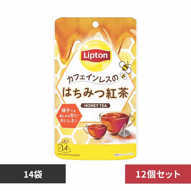 キーコーヒー リプトン カフェインレスのはちみつ紅茶 ティーバッグ 14袋×12個