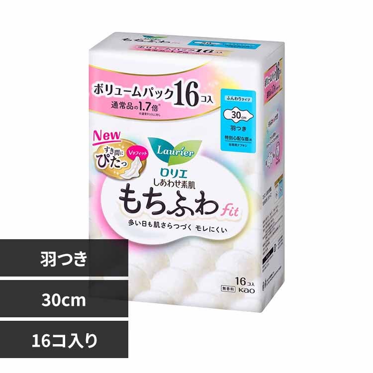 KAO ロリエS もちふわfit 特別心配な昼用 羽つき16コ 【プラザセレクト】