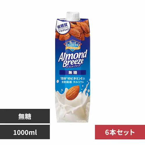 【6本】KAGOME アーモンド・ブリーズ 無糖 1000ml _0