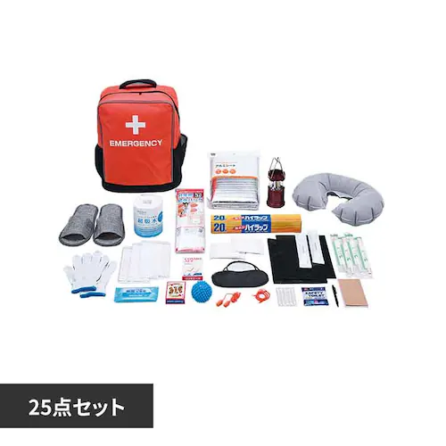 株式会社アクティー 非常用防災ターポリンリュック25点セット オレンジ 5120 【プラザセレクト】_0
