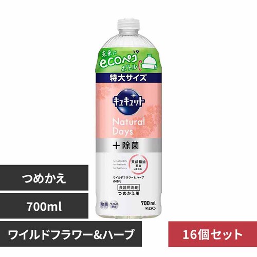 �ԉ� Kao �y16�Z�b�g�z�L���L���b�g Natural Days+���� �߂����p 700ml ���C���h�t�����[���n�[�u_0