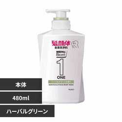 �ԉ� Kao �����Y�r�I�� ONE �I�[���C�������S�g��� �{�� 480ml �n�[�o���O���[��