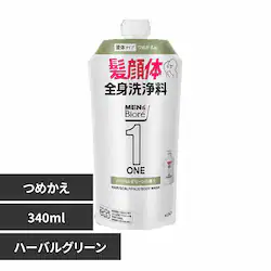 花王 Kao メンズビオレ ONE オールインワン全身洗浄料 つめかえ用 340ml ハーバルグリーン