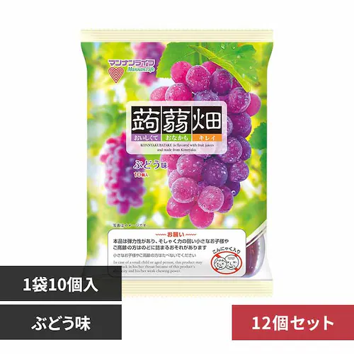 【12個】マンナンライフ 蒟蒻畑 25g×10個入 ぶどう味【プラザセレクト】_0