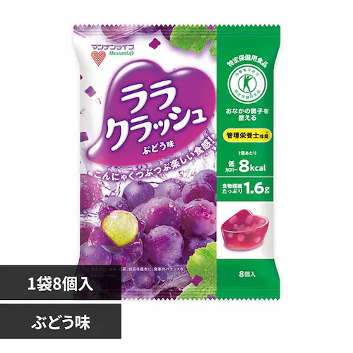 マンナンライフ ララクラッシュ 24g×8個入 蒟蒻畑_ぶどう味【プラザセレクト】_0