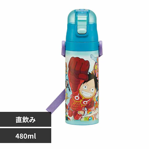 水筒 子供 お子様向け ステンレス直飲みボトル 480ml 抗菌仕様 SDC4 ワンピース 24【プラザセレクト】_0