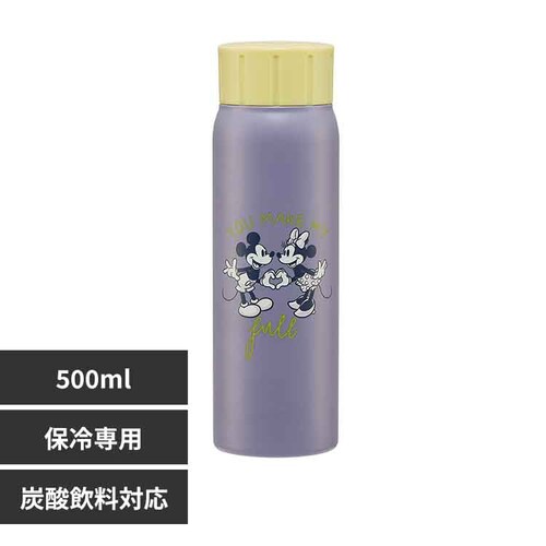 スケーター 真空ステンレス 炭酸ボトル 炭酸用 水筒 500ml STSL5 ディズニー ミッキー グレイッシュ_0