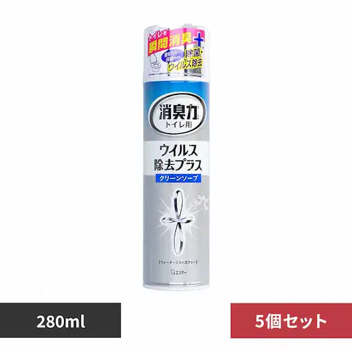 【5個セット】トイレの消臭力スプレー ウイルス除去プラス クリーンソープ 53493 【プラザセレクト】_0