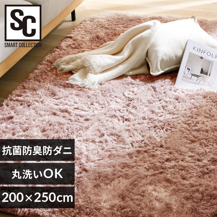 ラグ シャギーラグ ウレタン入り 抗菌防臭 防ダニ加工 200cm×250cm