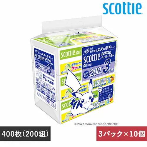 日本製紙クレシア株式会社 【数量限定品】10個セット】スコッティ ファイン ペーパーふきんサッとサッと 3コパック ポケモン 37838 【プラザセレクト】_0