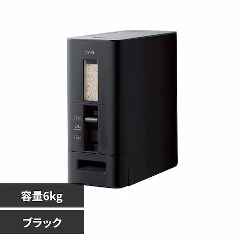 アスベル S計量米びつ6kg A7527 ブラック【プラザセレクト】_0