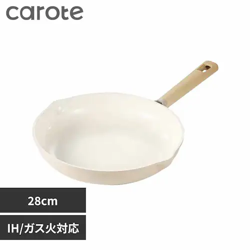 カローテ フライパン 28cm IH ガス火対応 セラミック ミルクティー NM-5086 COSY-ICE NM-5086 28cm【プラザセレクト】_0