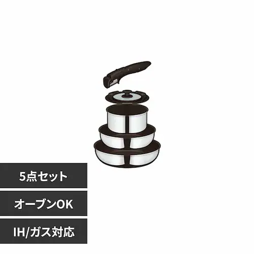 サーモス株式会社 取っ手のとれるフライパン5点セット FAステンレス ステンレス KSF-5A S 【プラザセレクト】_0