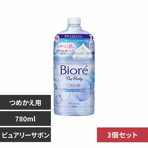 3個】花王 Kao ビオレ ザボディ 泡タイプ つめかえ用 780ml ピュアリーサボン【プラザセレクト】_0