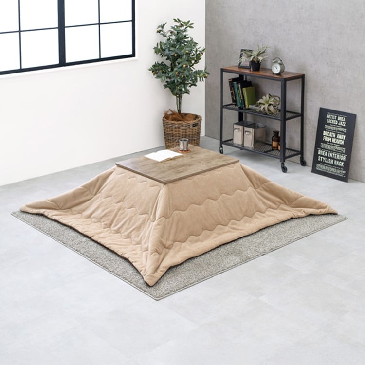 こたつ+うす掛け布団 2点セット アルテナ7560ANA+ビケ7560BE 本体:アンティークナチュラル/布団:ベージュ【時間指定不可】【代引不可】【同梱不可】【プラザセレクト】