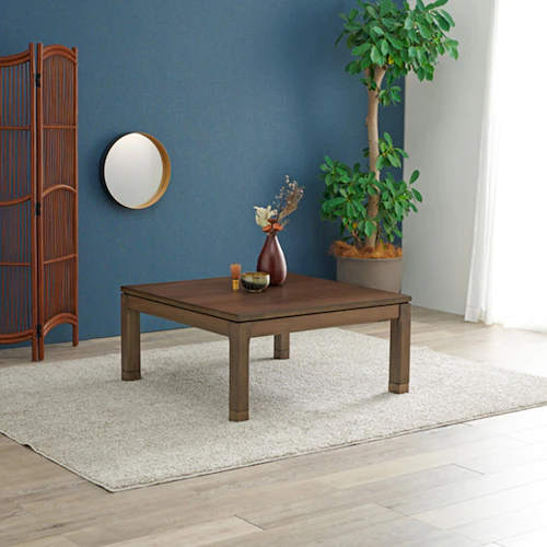 リビングコタツ シェルタK90L ブラウン【時間指定不可】【代引不可】【同梱不可】【プラザセレクト】_0