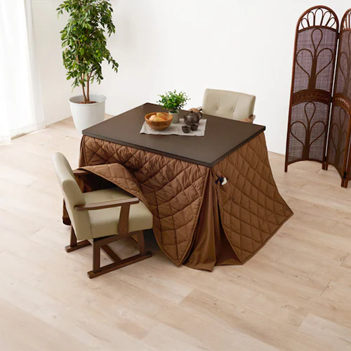 ダイニングコタツ・ふとん・チェア4点セット KOT-7311DBR-105+マロン+KC-7589DBR ダークブラウン【時間指定不可】【代引不可】【同梱不可】【プラザセレクト】_0