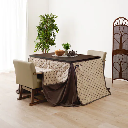 ダイニングコタツ・ふとん・チェア4点セット KOT-7311DBR-105+トルタ+KC-7589DBR ダークブラウン【時間指定不可】【代引不可】【同梱不可】【プラザセレクト】_0