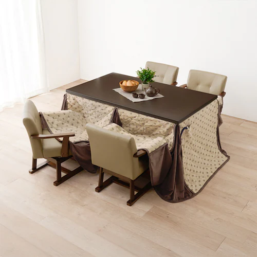 ダイニングコタツ・ふとん・チェア6点セット KOT-7311DBR-135+トルタ+KC-7589DBR ダークブラウン【時間指定不可】【代引不可】【同梱不可】【プラザセレクト】_0