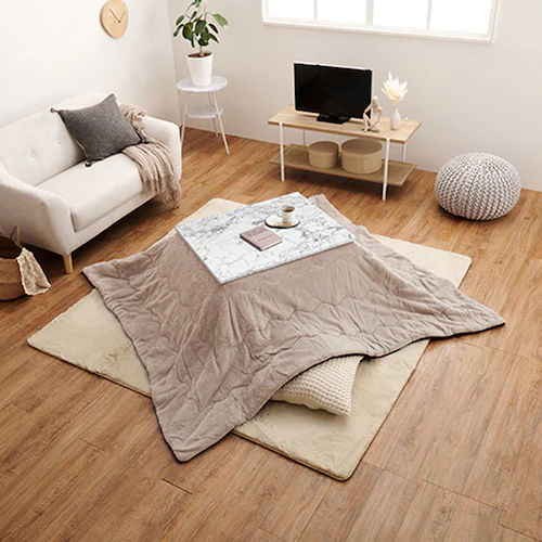 こたつ+うす掛け布団 2点セット アルラ7560MWH+ビケ7560BE 布団:ベージュ【時間指定不可】【代引不可】【同梱不可】【プラザセレクト】_0