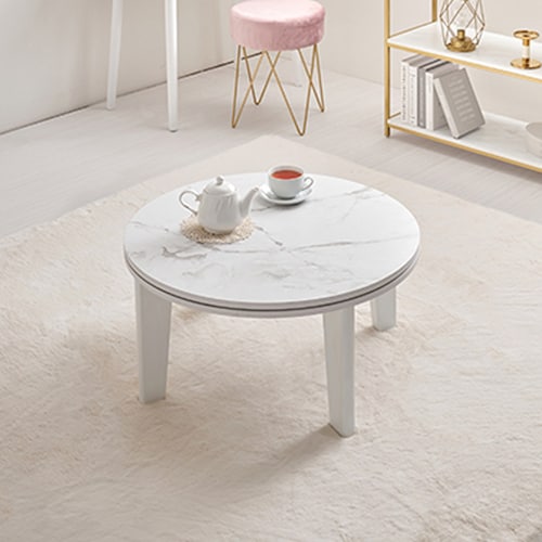 カジュアルコタツ アイナ68MWH マーブルホワイト【時間指定不可】【代引不可】【同梱不可】【プラザセレクト】_0