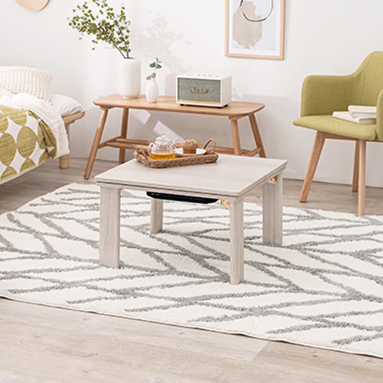 カジュアルコタツ(折脚) KOT-7350-60 グレイッシュホワイト【時間指定不可】【代引不可】【同梱不可】【プラザセレクト】